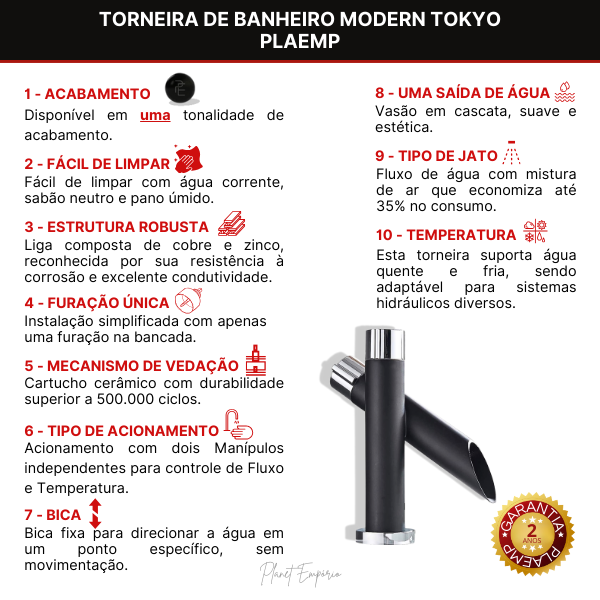 Modern Tokyo Bathroom Tap - Plaemp