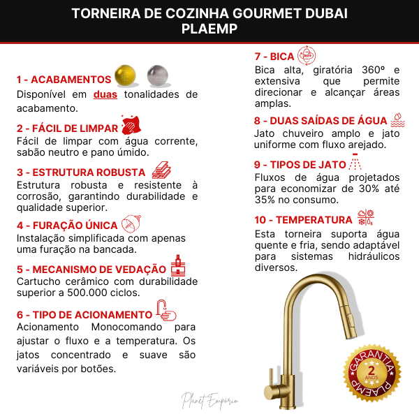 Dubai Gourmet Kitchen Tap - Plaemp