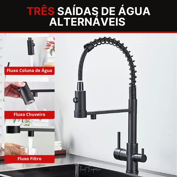 Berlin Pulldown Kitchen Tap with Filter - Plaemp