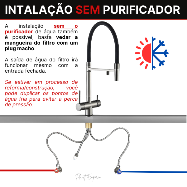 Stockholm Pulldown Kitchen Tap with Filter - Plaemp