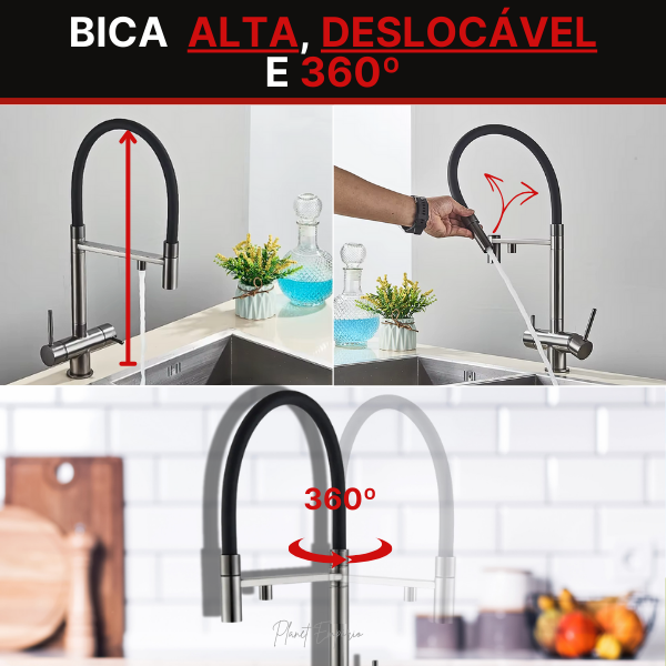 Stockholm Pulldown Kitchen Tap with Filter - Plaemp