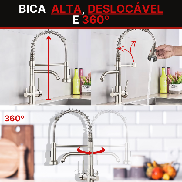 Toronto Pulldown Kitchen Tap with Filter - Plaemp