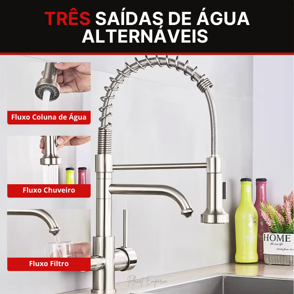 Toronto Pulldown Kitchen Tap with Filter - Plaemp